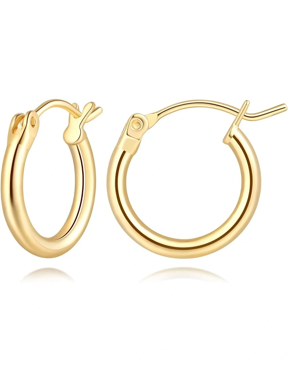 Stainless steel gold plated hoops brand new 18mm